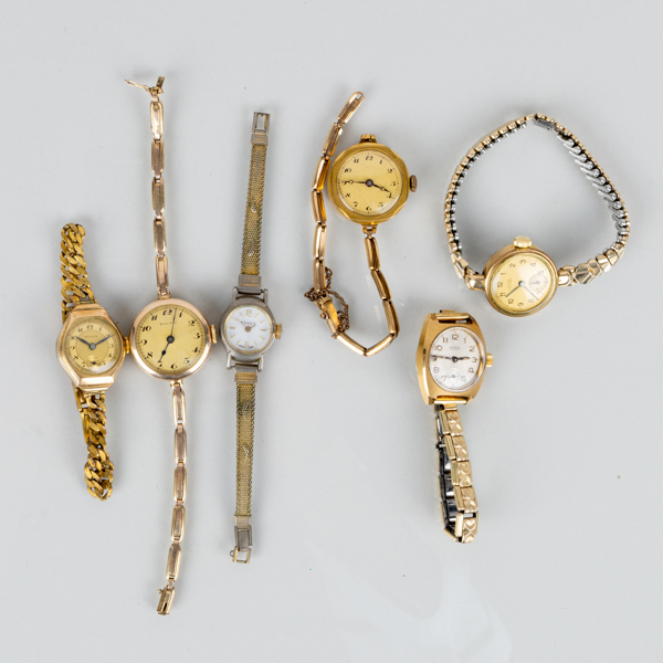 ARMBANDSUR, 6 st, bla Arsa, Mildia, Baltic, 1900-tal