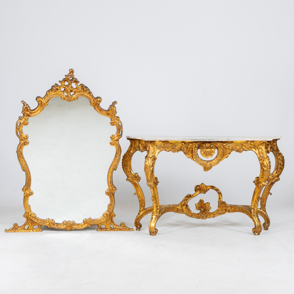 SPEGEL MED KONSOLBORD, Louis XIV-stil, 1900-talets andra hälft