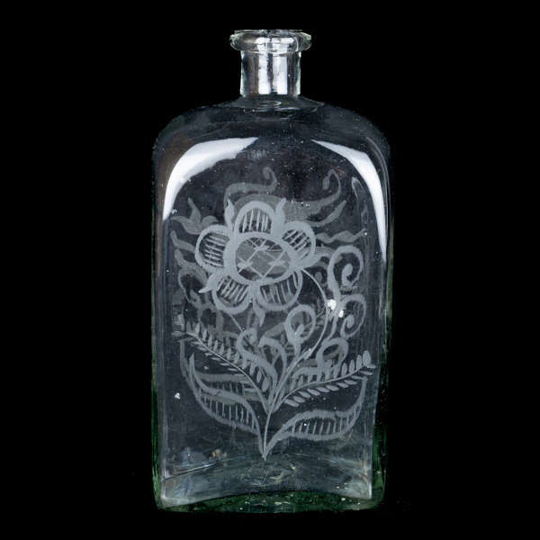 BRÄNNVINSPLUNTA, glas, 1800-tal