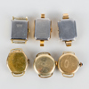 ARMBANDSUR, 6 st, gulddoublé, bla Fleurier, Royal, Gruen, Svalan, 1900-tal