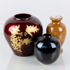 VASER, 3 st, keramik och glas, Japan, 1900-tal