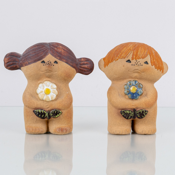 LISA LARSON, 2 st, figurer, stengods, "Adam & Eva", Gustavsberg