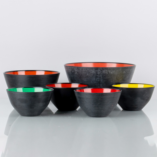 SIGVARD BERNADOTTE, 6 st, skålar, SAN-plast, "Signatur", Husqvarna, 1900-talets mitt