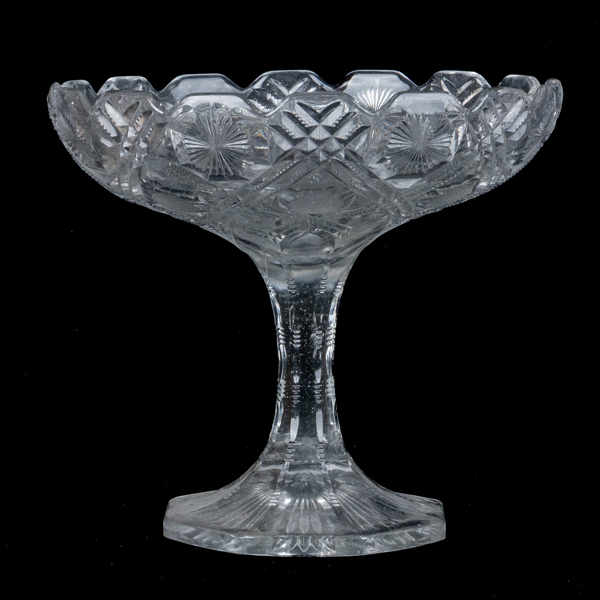 SKÅL PÅ FOT, glas, omkring år 1900