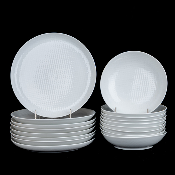 SIGNE PERSSON-MELIN, 17 st, servisdelar, porslin, "Chess", Boda Nova