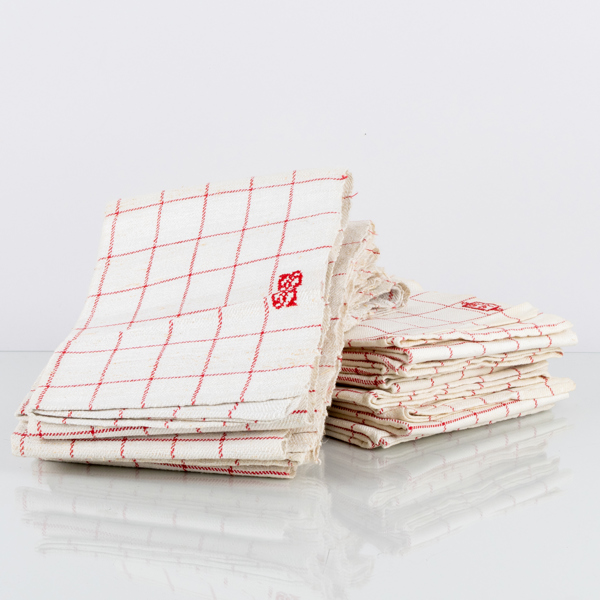 HANDDUKAR, 12 st, linne, 1900-talets mitt