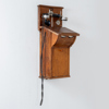 VÄGGTELEFON, trä, Telegrafverkets Verkstad Stockholm, omkring år 1900