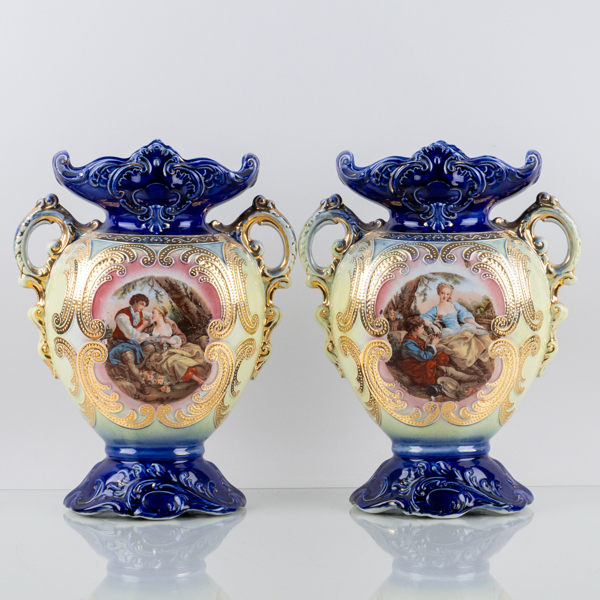 URNOR, 1 par, porslin, England, omkring år 1900