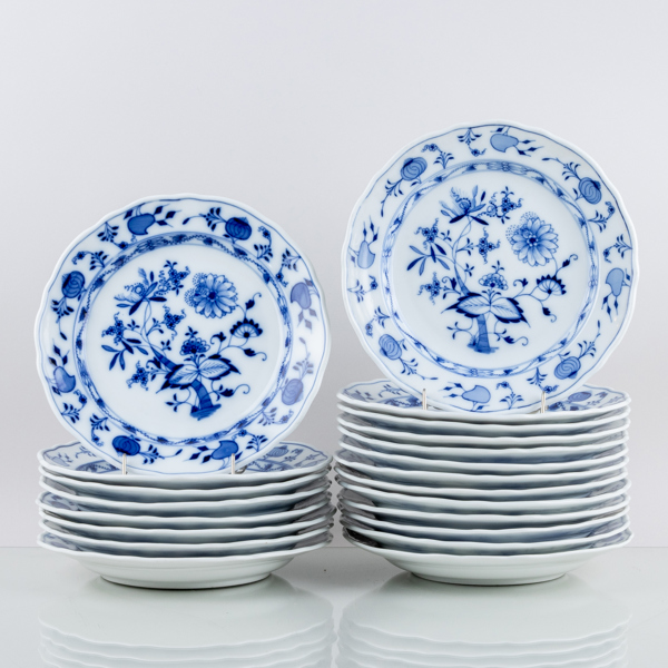 MATTALLRIKAR, 21 del, porslin, lökmönstret, Meissen, Tyskland, 1900-talets andra hälft