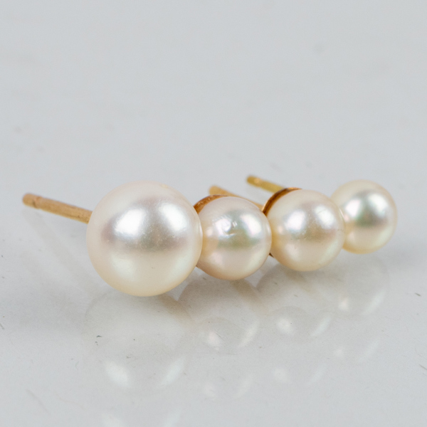 ÖRHÄNGEN, 4 st, 18k guld med odlade pärlor
