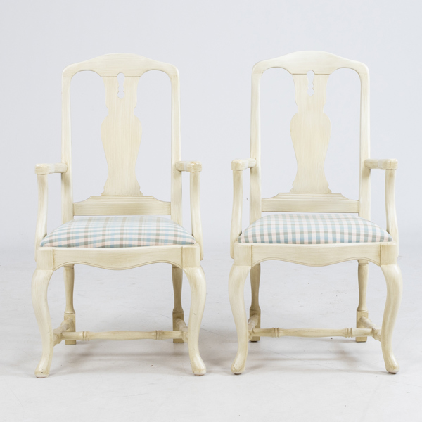 KARMSTOLAR, 1 par, rokokostil, 1900-talets andra hälft