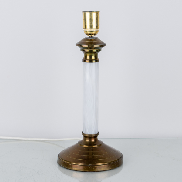 BORDSLAMPA, mässing och glas, 1900-talets första hälft