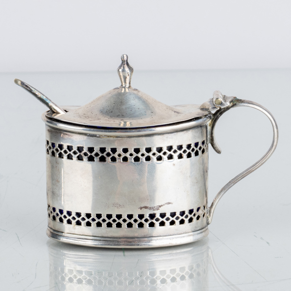 SENAPSSKÅL, silver, London, England 1900-talets början