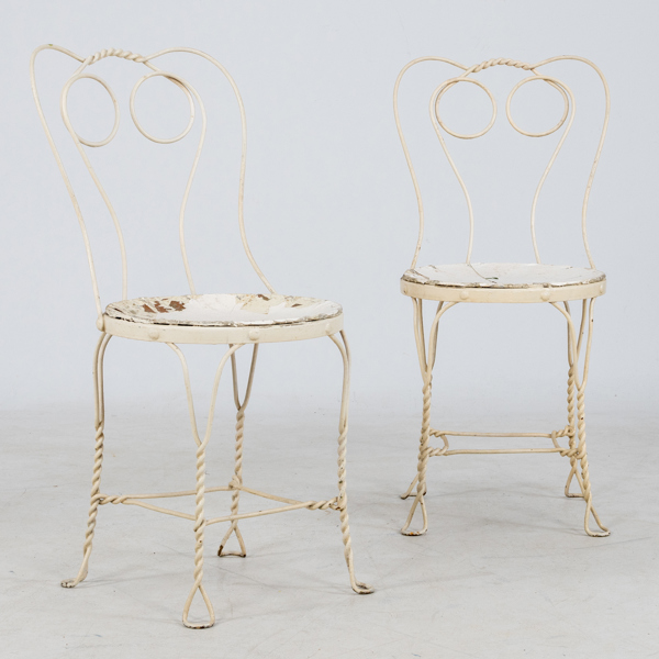 TRÄDGÅRDSSTOLAR, 1 par, Grytgöl, 1900-talets första hälft