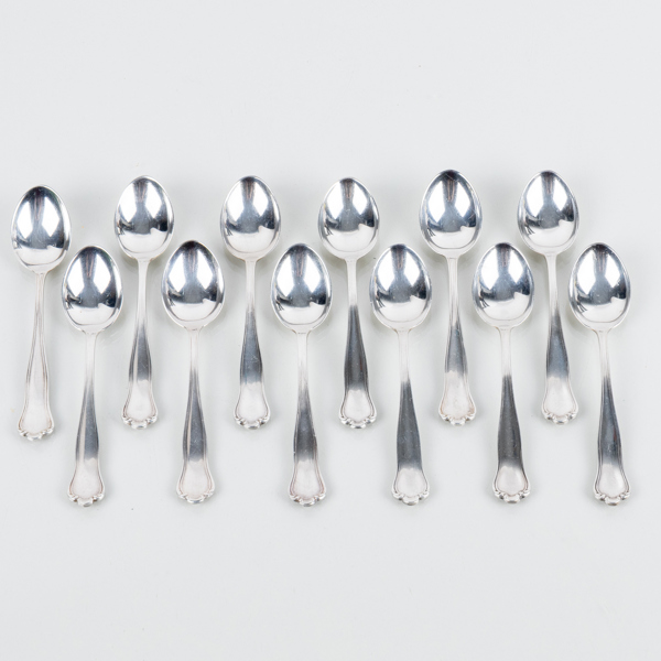 KAFFESKEDAR, 12 st, silver, Hallbergs, 1952
