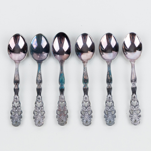 KAFFESKEDAR, 6 st, silver, GAB, 1966