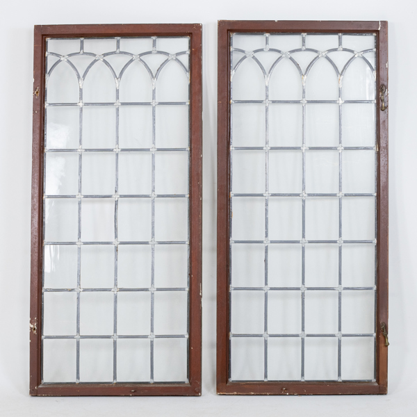FÖNSTER, 1 par, med blyglas, tidigt 1900-tal