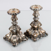 LJUSSTAKAR, 1 par, silver, rokokostil, 1900-talets första hälft