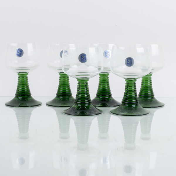 REMMARE, 6 st, glas, Schott Zwiesel, 1900-talets andra hälft