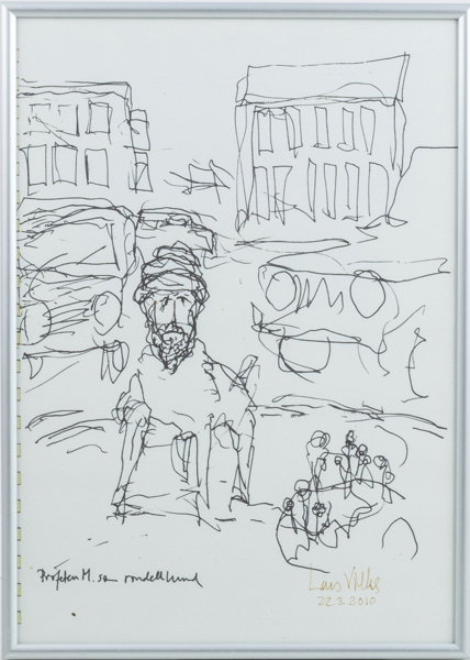 LARS VILKS (1946-2021), teckning, signerad och daterad 2010