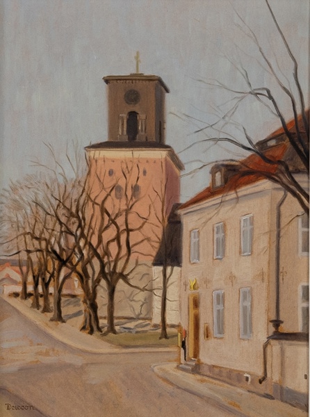 UNO DE WOON (1909-1988), olja på pannå, signerad