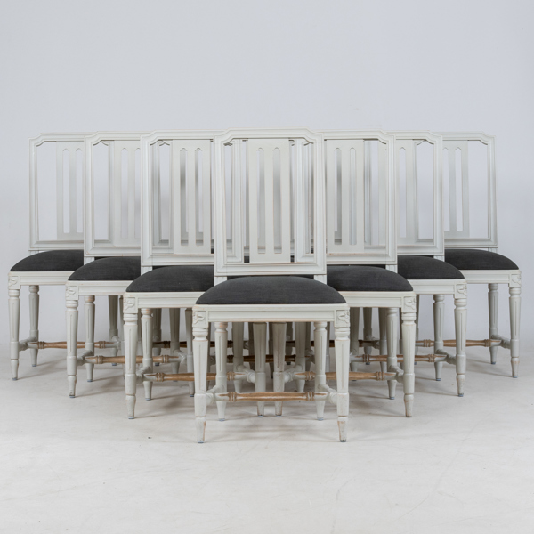 STOLAR, 10 st, gustaviansk stil, "Druvan", stolen.nu, 2012