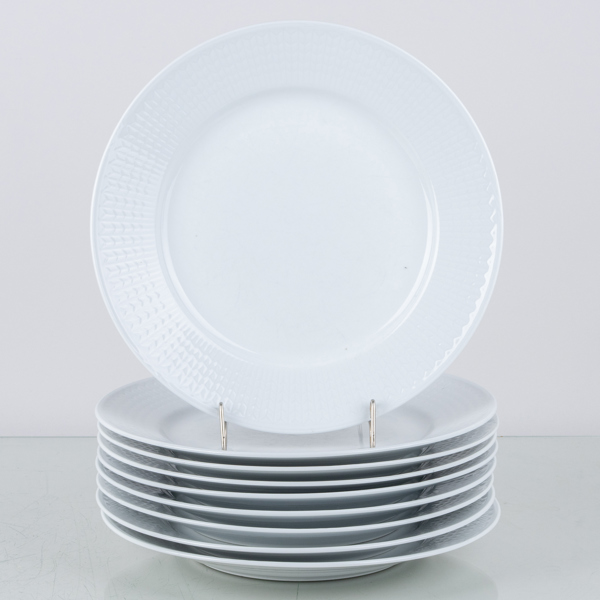 LOUISE ADELBORG, 9 mattallrikar, porslin, "Swedish grace", Rörstrand