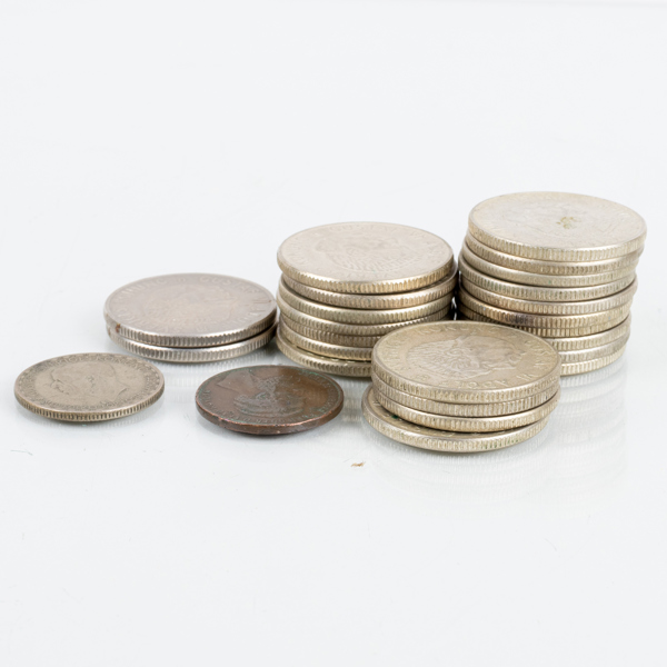 MYNT:
21 st 2 kr år 1954-1968
1 st 2 öre 1873
1 st 1 kr 1942
2 st 2 kr 1968