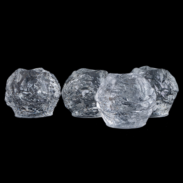 ANN WÄRFF, 4 st, ljuslyktor, glas, "Snöboll", Kosta Boda