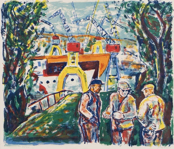 ALBIN AMELIN (1902-1975), färglitografi, signerad och numrerad 32/310