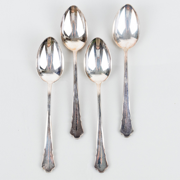 BORDSSKEDAR, 3 st, silver, GAB, Stockholm bla 1944