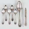 BESTICK, 8 del, silver, modell franska liljan, 1800-/1900-tal