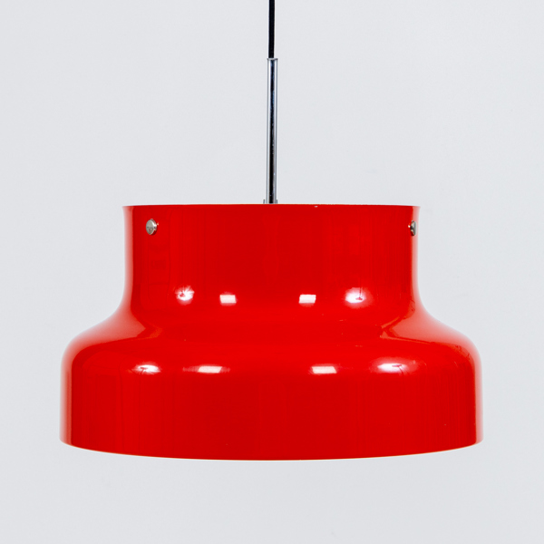 ANDERS PEHRSON, taklampa, "Bumling", rödlackerad metall, Ateljé Lyktan