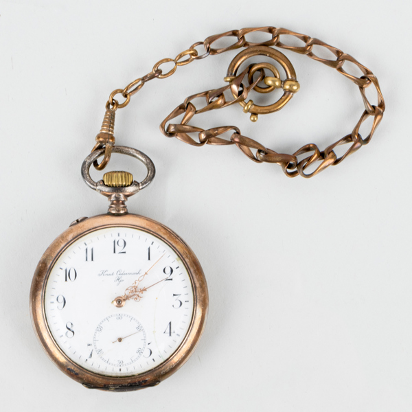 FICKUR, silver, med fickursskedja, Knut Cedermark, Hjo, 1800-/1900-tal