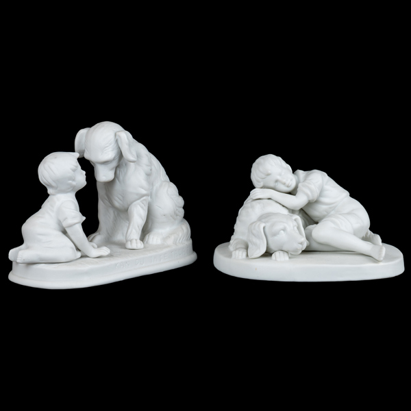 FIGURINER, 2 st, keramik, 1900-tal