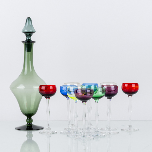 LIKÖRSERVIS, 12 del, glas, 1900-talets mitt