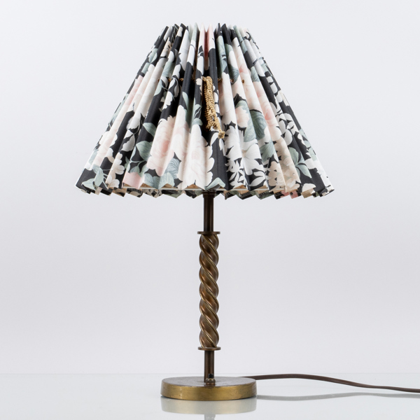 BORDSLAMPA, patinerad mässing, 1900-talets mitt