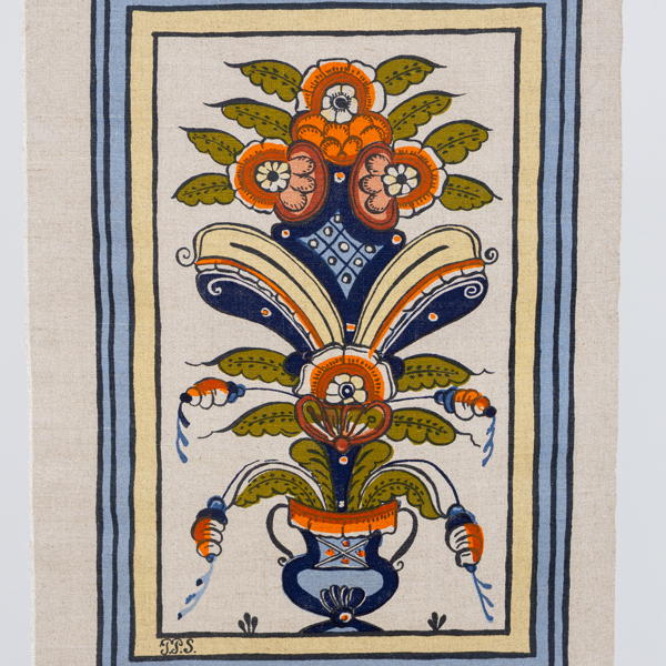 HJELT PER PERSSON, bonad, handtryck, kopia efter, Leksands Hemslöjdförening, 1900-talets andra hälft