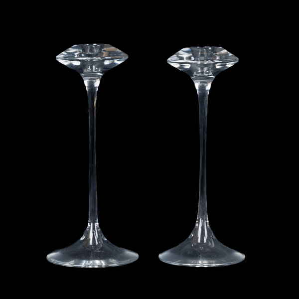 KJELL ENGMAN, 1 par ljusstakar, glas, Kosta Boda