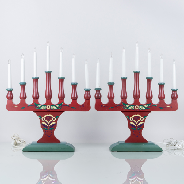 ADVENTSLJUSSTAKAR, 1 par, målat trä, Gnosjö Konstsmide, 1900-talets andra hälft