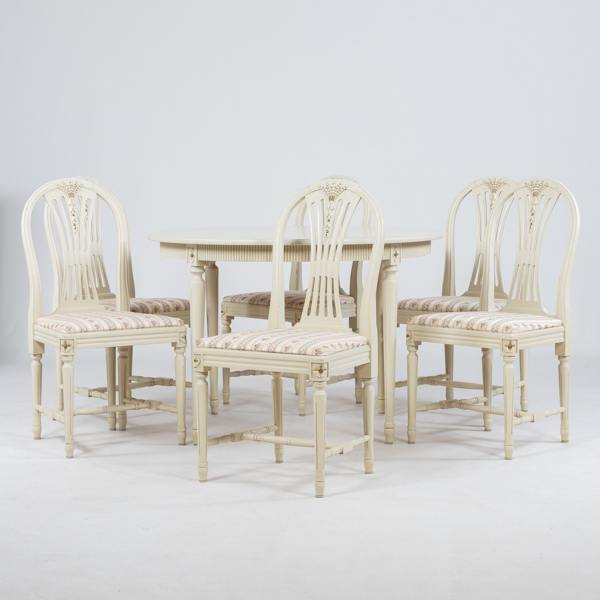 MATSALSMÖBEL, 7 del, gustaviansk stil, 1900-talets andra hälft