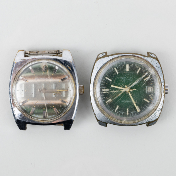 ARMBANDSUR, 2 st, stål, Sandoz och Nilax, 1900-talets andra hälft