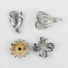 BROSCHER, 4 st, silver och bla granater, 1900-tal