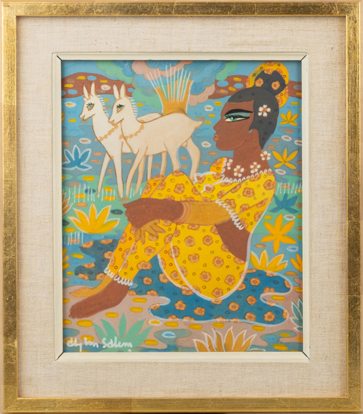 ALY BEN SALEM (Tunisien, 1910-2001), gouache, signerad