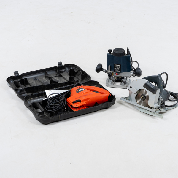 ÖVERHANDSFRÄS OCH SÅGAR, 2 st, elektriska, 2000-tal