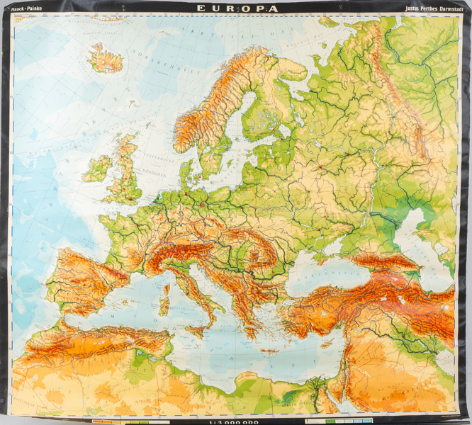 SKOL-/VÄGGKARTA, Europa, 1900-talets mitt