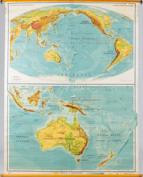 SKOL-/VÄGGKARTA, 1900-talets mitt