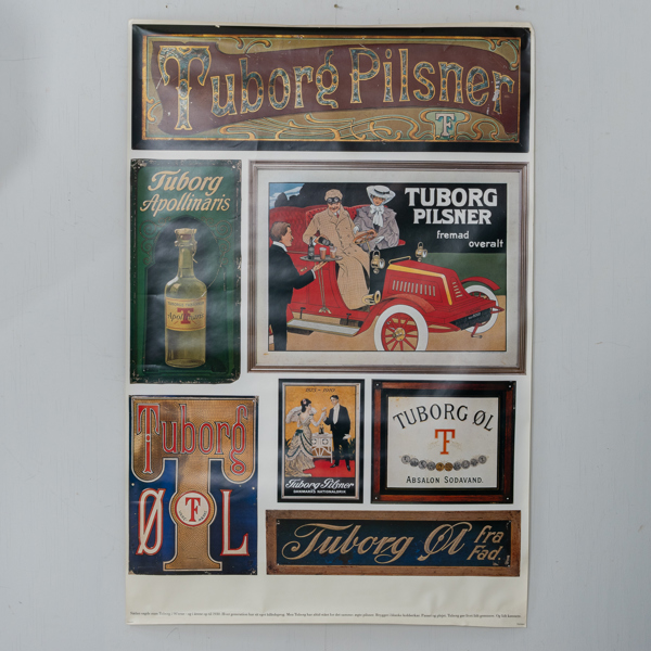 PLANSCHER, bla kartor och dryckesmotiv, mestadels sent 1900-tal