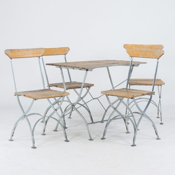 TRÄDGÅRDSMÖBEL, 5 del, aluminium och trä, Grythyttan Stålmöbler, 1900-talets andra hälft 