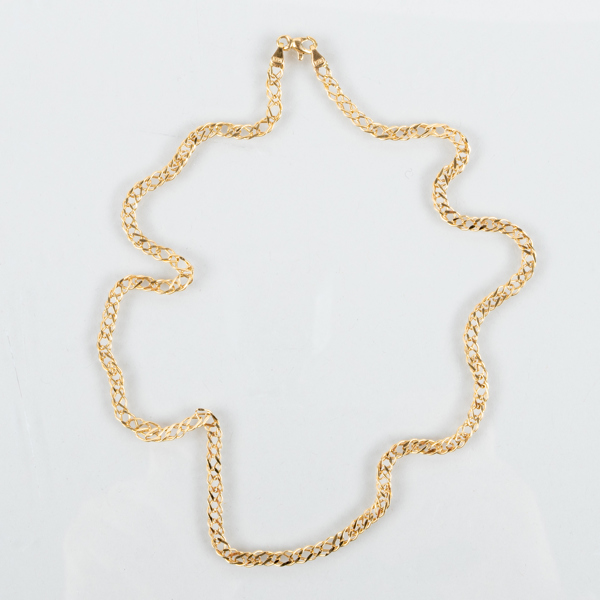 HALSKEDJA, 18k guld, fantasilänk, sent 1900-tal